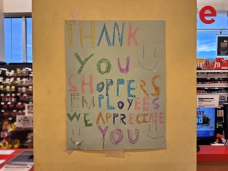 "Thank you Shoppers employees"