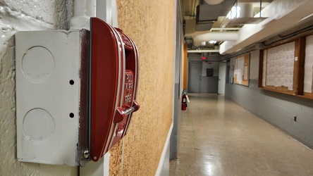 Edwards fire alarm pull station in the basement of a building [03]