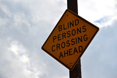 "Blind persons crossing ahead"