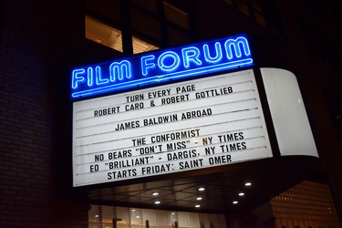 Marquee for Film Forum theater