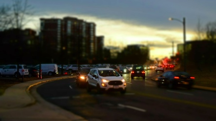 Traffic along Callahan Drive in early evening