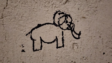 Drawing of an elephant pooping