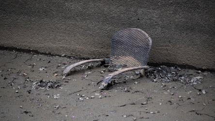 Chair embedded in the mud