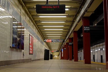 Platform at Fulton Street station