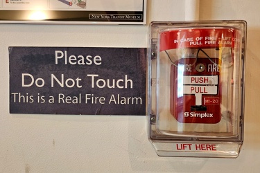 Fire alarm at the New York Transit Museum