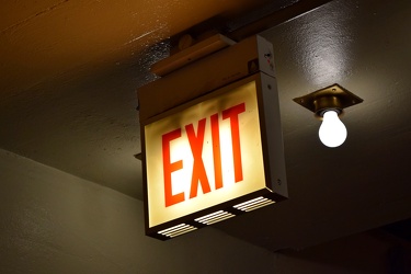 Exit sign at New York Transit Museum [03]