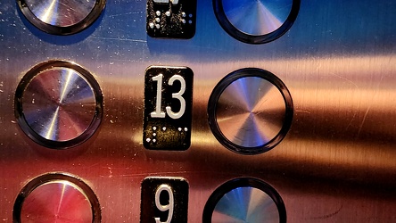 Button for 13th floor at Aloft Brooklyn