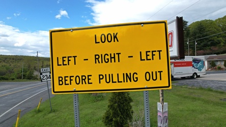 "Look left-right-left before pulling out"