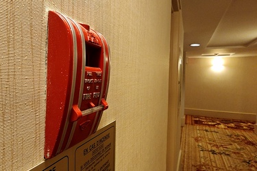 Fire alarm pull station at Ottawa Marriott Hotel [01]