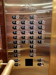 Elevator buttons at Ottawa Marriott Hotel