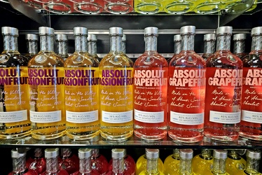 Liquor display at Thousand Islands duty-free store