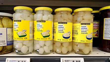 Jars of No Name onions at Loblaws