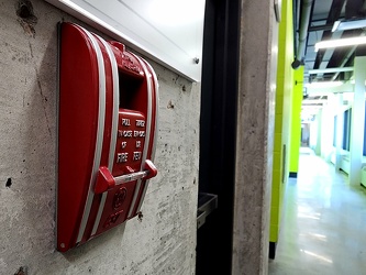 Fire alarm pull station at Gatineau Sports Center [03]