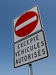 No entry except for authorized vehicles