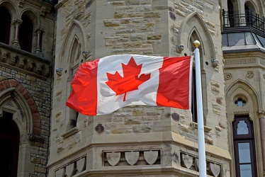 Canadian flag flying outside of West Block [03]