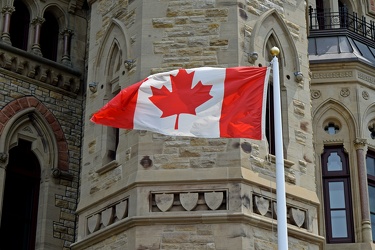 Canadian flag flying outside of West Block [02]