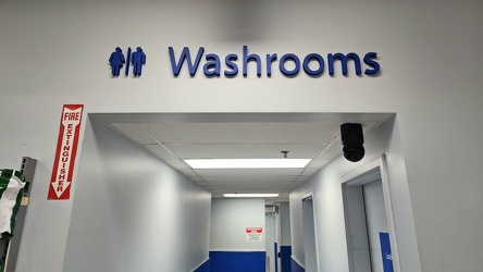 "Washrooms" signage at Gloucester Centre Walmart