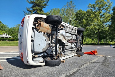 Upended car at Hyattstown Volunteer Fire Department [03]