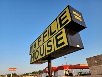 Waffle House sign at Washington Mall