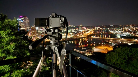 Camera on tripod at the Grandview Overlook