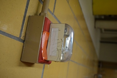 Fire alarm strobe in the basement of the Cathedral of Learning [02]