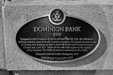 Historical plaque for Dominion Bank