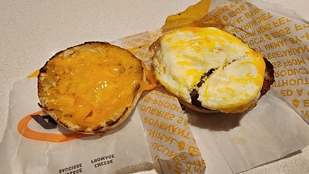 Breakfast sandwich from A&W