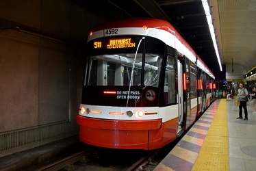 Toronto streetcar 4592 services Spadina station