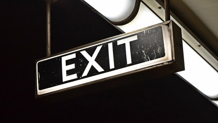 Exit sign at Christie station