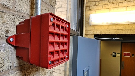 Fire alarm speaker at Montgomery College Campus Center [02]