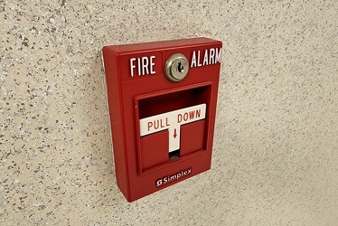 Simplex fire alarm pull station at Taylor Hall [02]