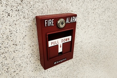 Simplex fire alarm pull station at Taylor Hall [03]