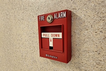 Simplex fire alarm pull station at Taylor Hall [05]