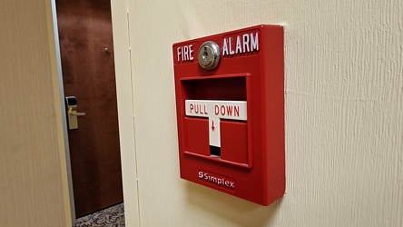 Fire alarm pull station at the Hampton Inn on Citadel Haven Drive