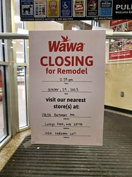 Remodel notice at Beltsville Wawa