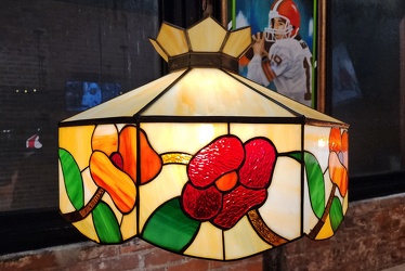 Stained glass light fixture at Geraci's slice shop [03]