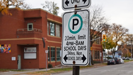 Parking regulation signs on Victoria Avenue [02]