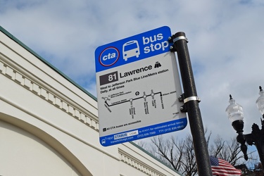 CTA bus stop sign at West Lawrence Avenue and North Oakley Avenue