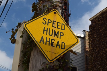 "SPEED HUMP AHEAD" sign [02]