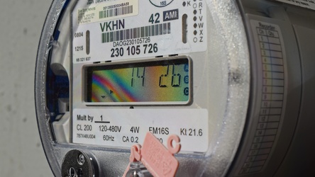 Electric meters on the back side of a shopping center [03]