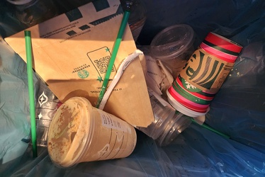 Trash can at Starbucks