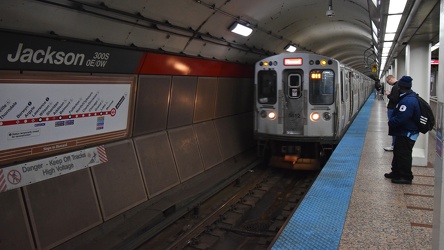 Train arriving at Jackson station