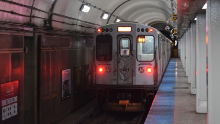 Train departs Chicago station