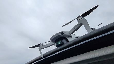 DJI Mavic Mini at the edge of the moon roof