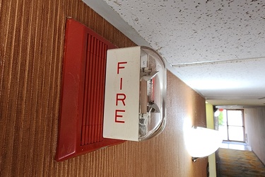 Fire alarm horn/strobe at the Hampton Inn in Independence, Ohio