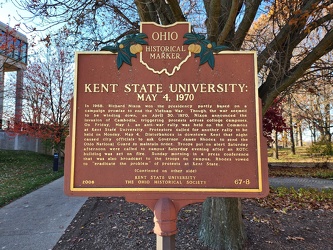 Historical marker for Kent State shootings