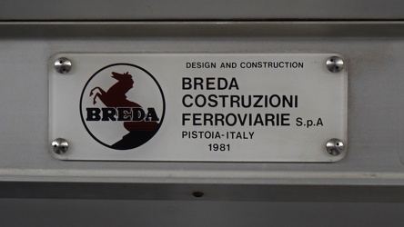 Builder's plate on RTA railcar 827