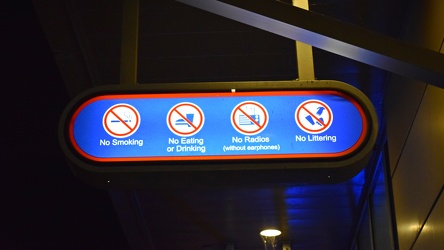 Rules sign at East 55th Street station