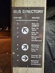 Bus directory sign at Glenmont station