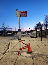 Bus stop sign at Greenbelt station